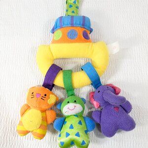 Kids II Noah's Ark Plush Rattle Crib Animals Stroller Hanging baby Toy Yellow‎